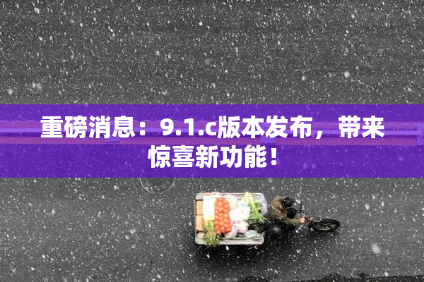 重磅消息：9.1.c版本发布，带来惊喜新功能！