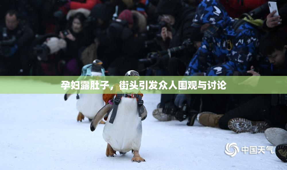 孕妇露肚子，街头引发众人围观与讨论