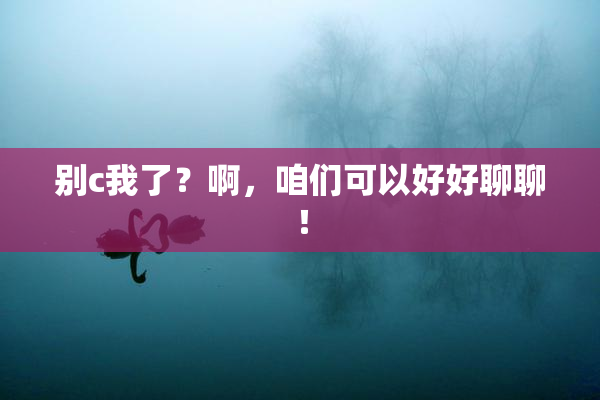 别c我了？啊，咱们可以好好聊聊！