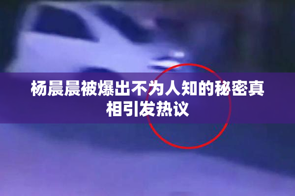杨晨晨被爆出不为人知的秘密真相引发热议