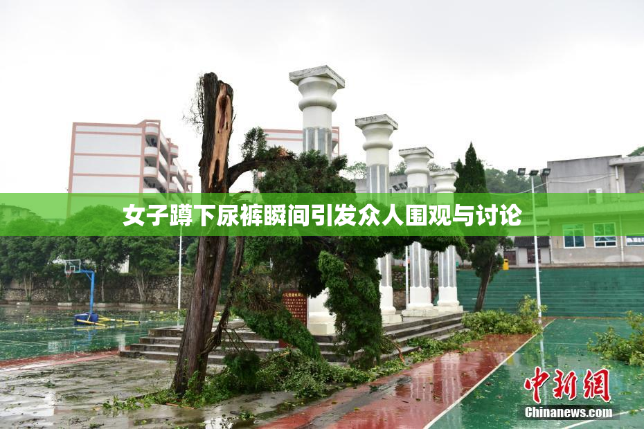 女子蹲下尿裤瞬间引发众人围观与讨论