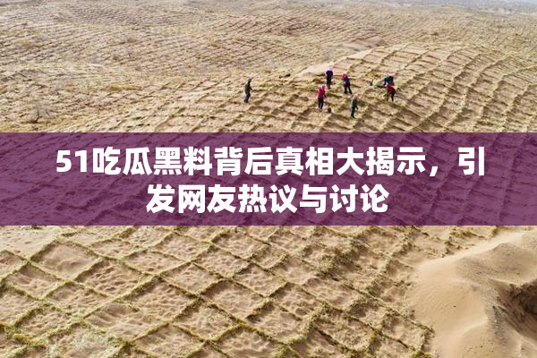 51吃瓜黑料背后真相大揭示，引发网友热议与讨论