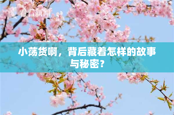 小荡货啊，背后藏着怎样的故事与秘密？