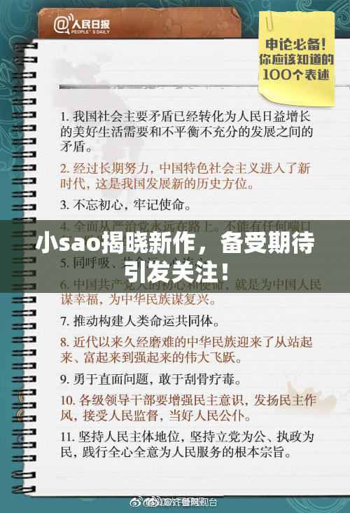 小sao揭晓新作，备受期待引发关注！