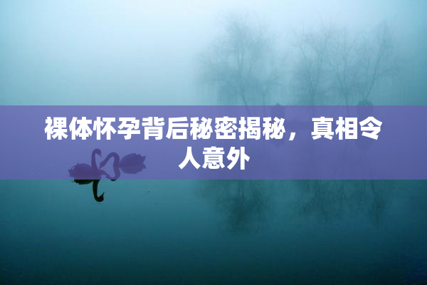 裸体怀孕背后秘密揭秘，真相令人意外