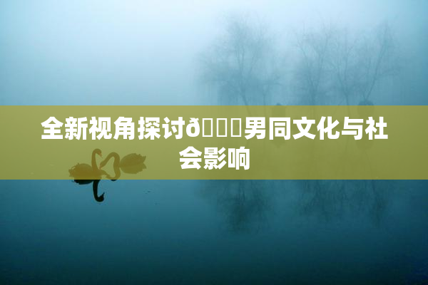 全新视角探讨🔞男同文化与社会影响