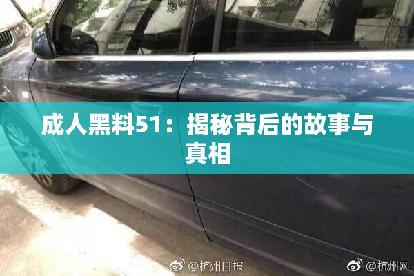 成人黑料51：揭秘背后的故事与真相