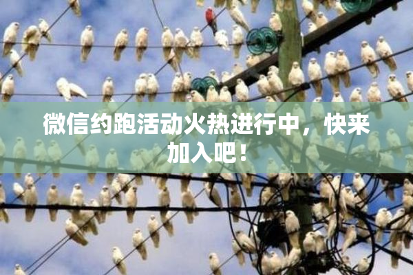 微信约跑活动火热进行中，快来加入吧！
