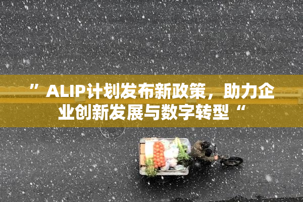 ”ALIP计划发布新政策，助力企业创新发展与数字转型“