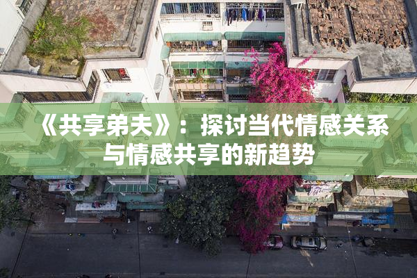 《共享弟夫》：探讨当代情感关系与情感共享的新趋势