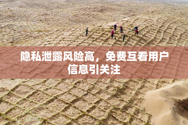 隐私泄露风险高，免费互看用户信息引关注