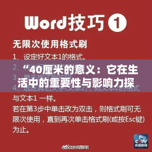 “40厘米的意义：它在生活中的重要性与影响力探讨”