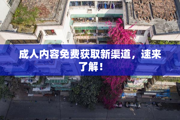 成人内容免费获取新渠道，速来了解！
