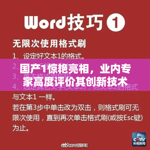 国产1惊艳亮相，业内专家高度评价其创新技术