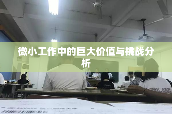 微小工作中的巨大价值与挑战分析
