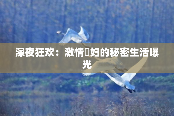 深夜狂欢：激情婬妇的秘密生活曝光