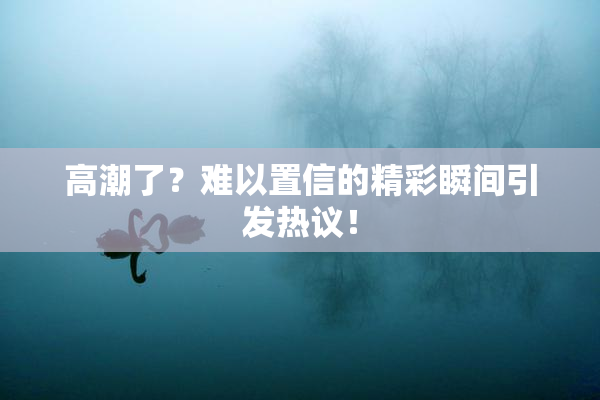 高潮了？难以置信的精彩瞬间引发热议！