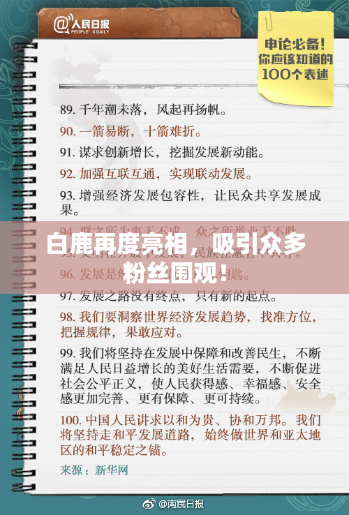 白鹿再度亮相，吸引众多粉丝围观！