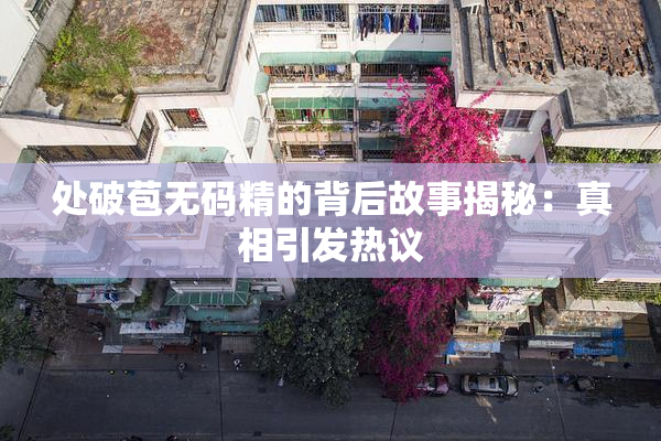 处破苞无码精的背后故事揭秘：真相引发热议