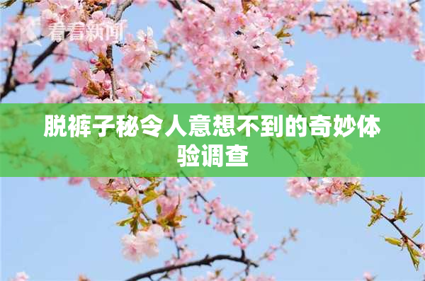 脱裤子秘令人意想不到的奇妙体验调查
