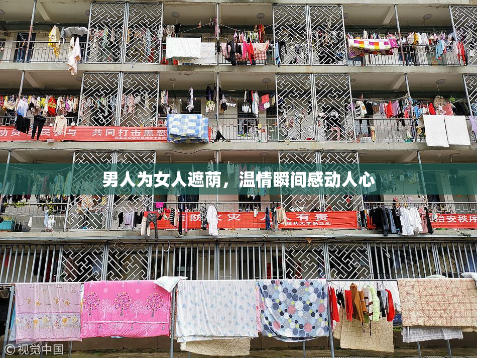 男人为女人遮荫，温情瞬间感动人心