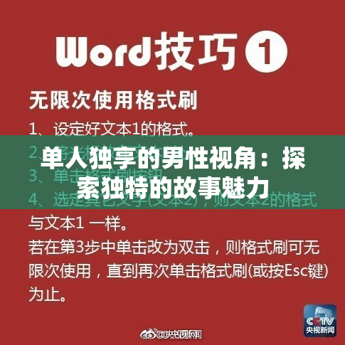 单人独享的男性视角：探索独特的故事魅力