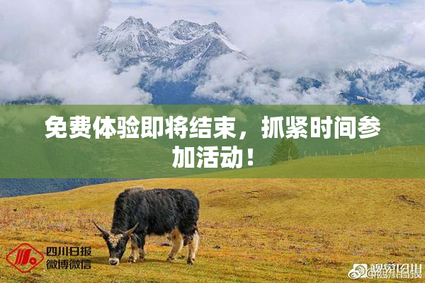 免费体验即将结束，抓紧时间参加活动！