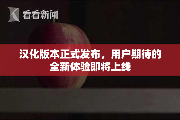 汉化版本正式发布，用户期待的全新体验即将上线