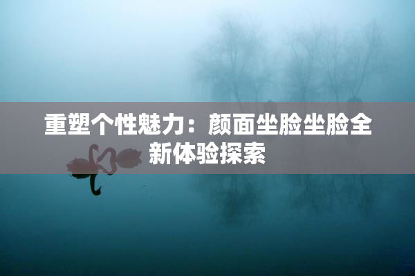 重塑个性魅力：颜面坐脸坐脸全新体验探索