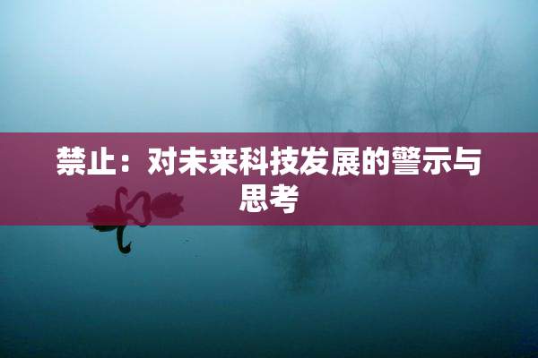 禁止：对未来科技发展的警示与思考