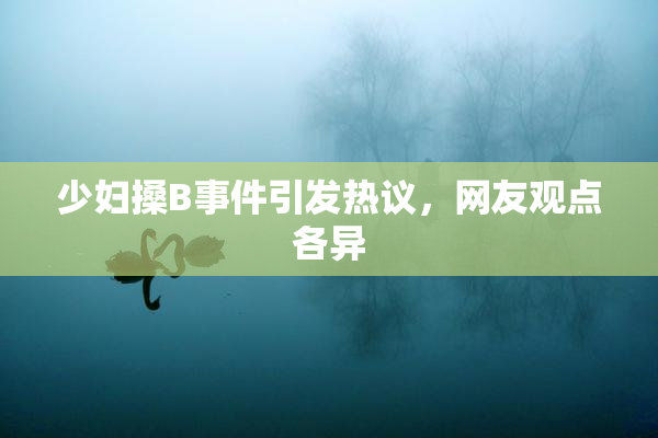 少妇搡B事件引发热议，网友观点各异
