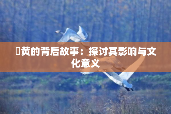 ✿黄的背后故事：探讨其影响与文化意义