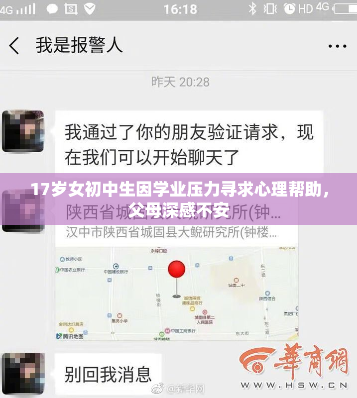 17岁女初中生因学业压力寻求心理帮助，父母深感不安