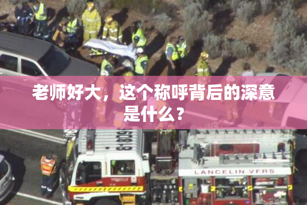 老师好大，这个称呼背后的深意是什么？