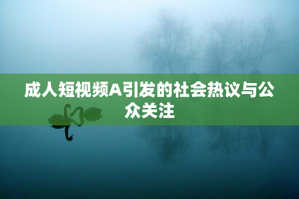 成人短视频A引发的社会热议与公众关注