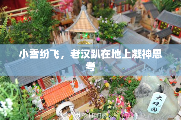 小雪纷飞，老汉趴在地上凝神思考