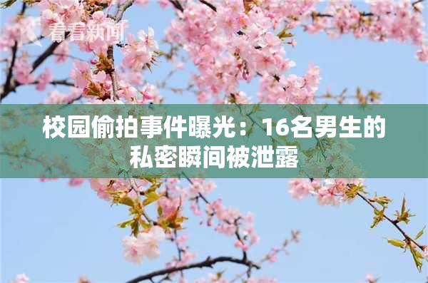 校园偷拍事件曝光：16名男生的私密瞬间被泄露