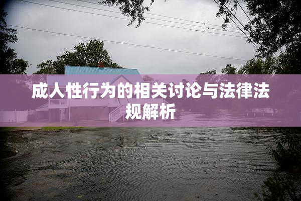 成人性行为的相关讨论与法律法规解析