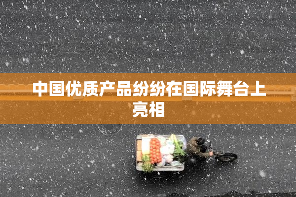 中国优质产品纷纷在国际舞台上亮相