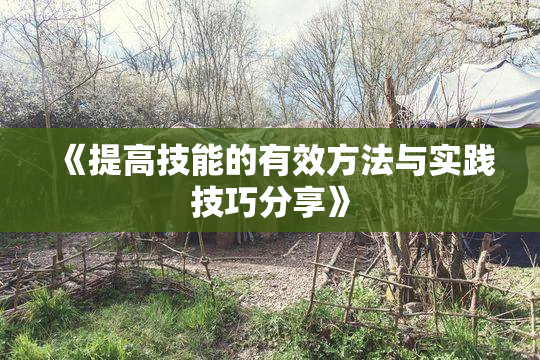 《提高技能的有效方法与实践技巧分享》