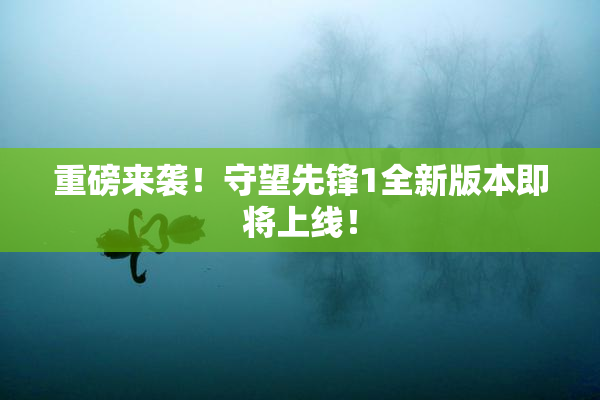重磅来袭！守望先锋1全新版本即将上线！