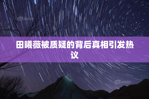 田曦薇被质疑的背后真相引发热议