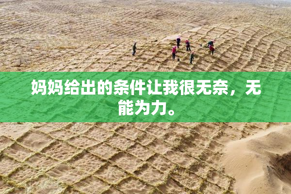 妈妈给出的条件让我很无奈，无能为力。