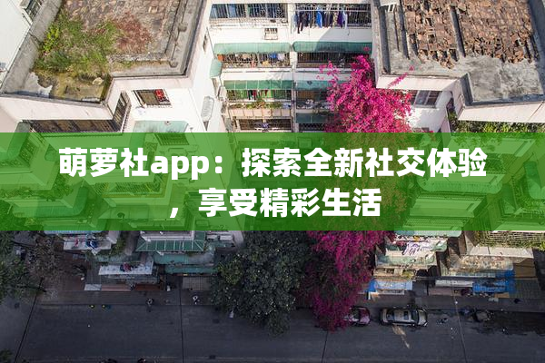 萌萝社app：探索全新社交体验，享受精彩生活