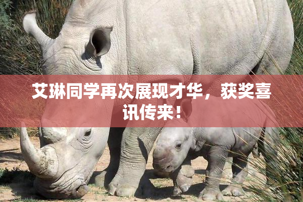 艾琳同学再次展现才华，获奖喜讯传来！
