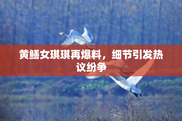 黄鳝女琪琪再爆料，细节引发热议纷争