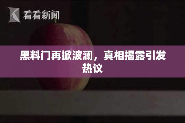黑料门再掀波澜，真相揭露引发热议