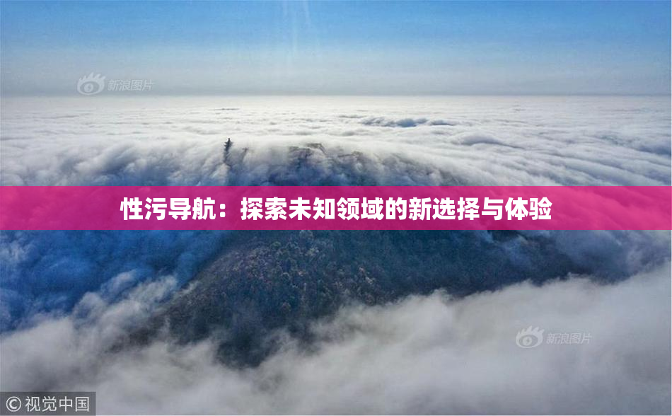 性污导航：探索未知领域的新选择与体验