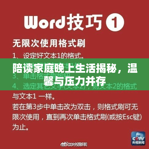 陪读家庭晚上生活揭秘，温馨与压力并存