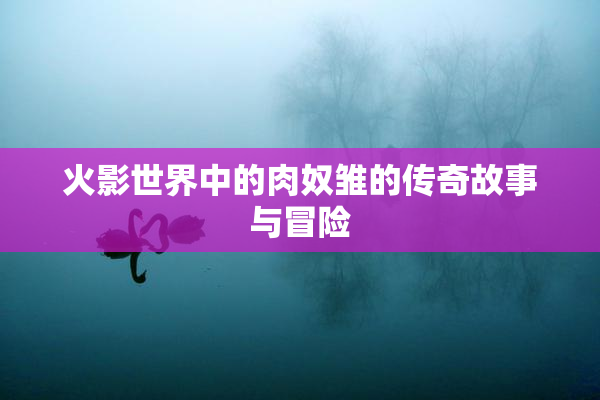 火影世界中的肉奴雏的传奇故事与冒险